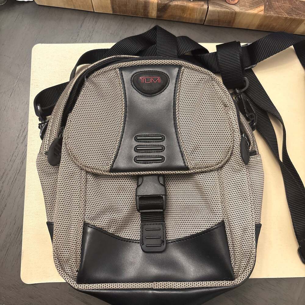 TUMI T2 Ballistic Nylon & Leather Small Crossbody Camera Shoulder Bag